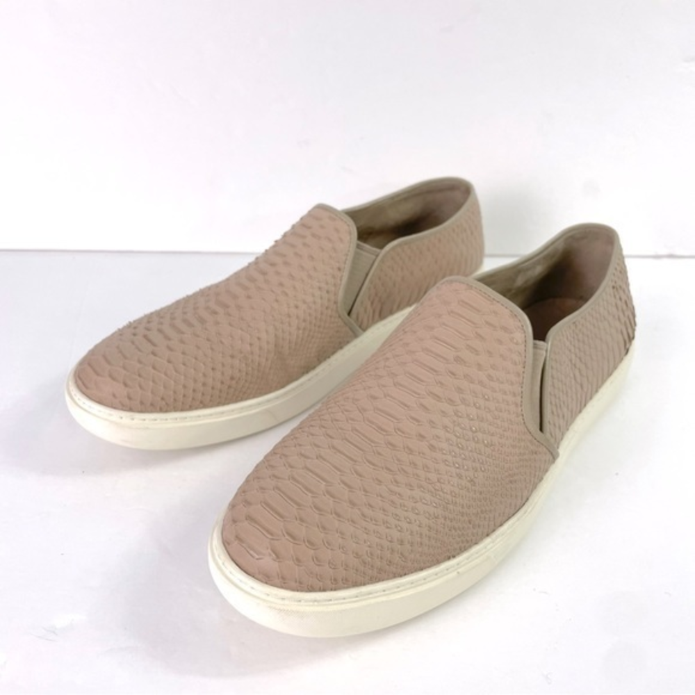Cole Haan Snake Skin Textured Leather Slip On Sneakers